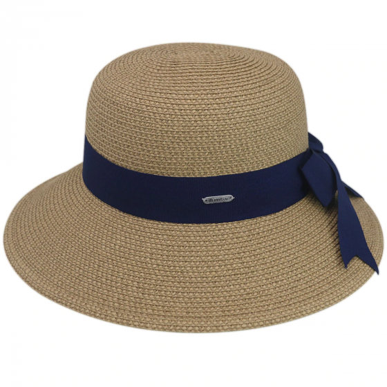 Amalfi Straw Sun Protection Hat Marine Paper - Traclet