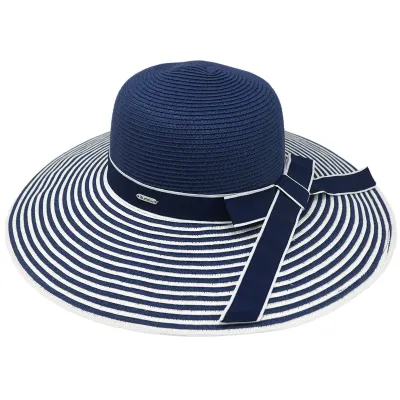 Capeline Marsella Paille Papier Bleu marine UPF 50+ - Traclet