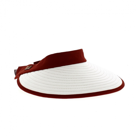 Casquette Visière Bauloise Pornichet Blanc & Rouge Terracotta - Soway Casquette Visière Bauloise Pornichet Blanc & Rouge Terracotta - Soway