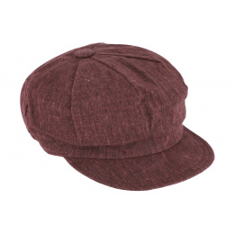 Montsoreau Linen Plum Newsboy Cap - Traclet