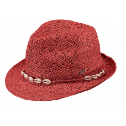 Trilby Arday Hat Red Straw Paper - Barts