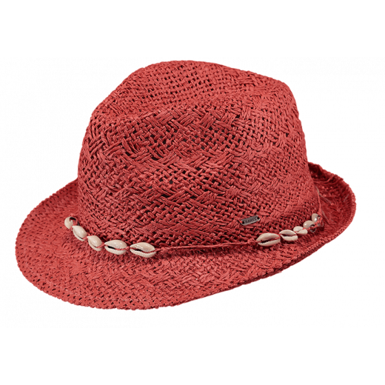Chapeau Trilby Amurat Rouge Paille Papier - Barts