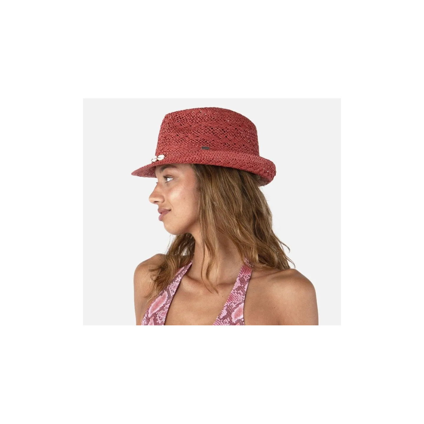 Chapeau Trilby Arday Rouge Paille Papier - Barts