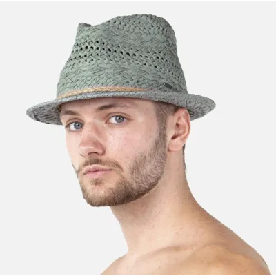Chapeau Trilby Bobizi Paille Papier Vert - Barts