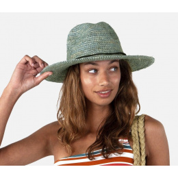 Traveller Celery Straw Raphia Aqua Hat - Barts