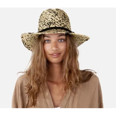 Traveller Hat Fatua Natural Straw & Black - Barts