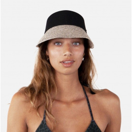 Vesder Linen Visor Black & Beige- Barts
