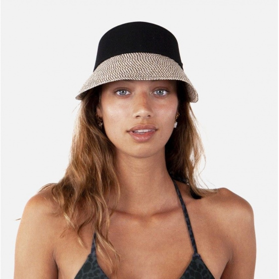 Vesder Linen Visor Black & Beige- Barts