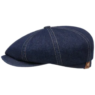 Stetson Hatteras Meto Blue Cotton Denim Flat Cap