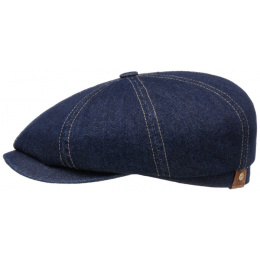 Stetson Hatteras Meto Blue Cotton Denim Flat Cap
