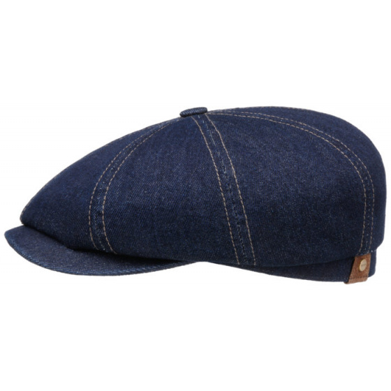 Stetson Hatteras Meto Blue Cotton Denim Flat Cap