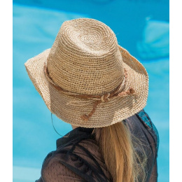 Chapeau de Cowboy Castaway Paille Raffia Naturel - Rigon Headwear