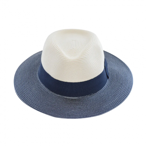 Chapeau Fedora Naledi Blanc crème/Marine - House of Ord