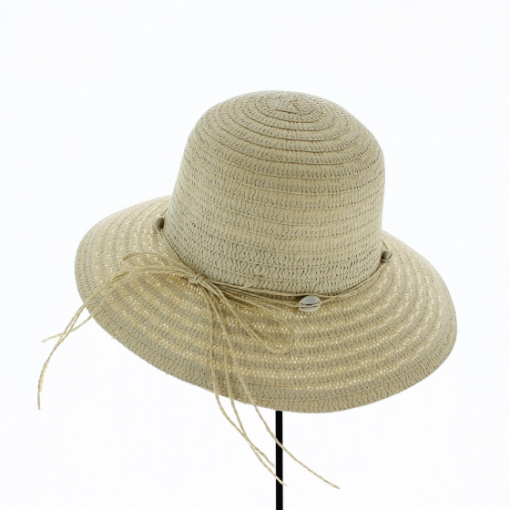 Cloche Hat Alberta Straw Paper Ivory - Traclet