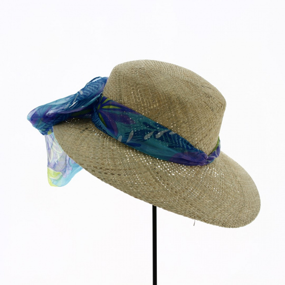 Bertola Large Visor Natural Straw Cap - Traclet