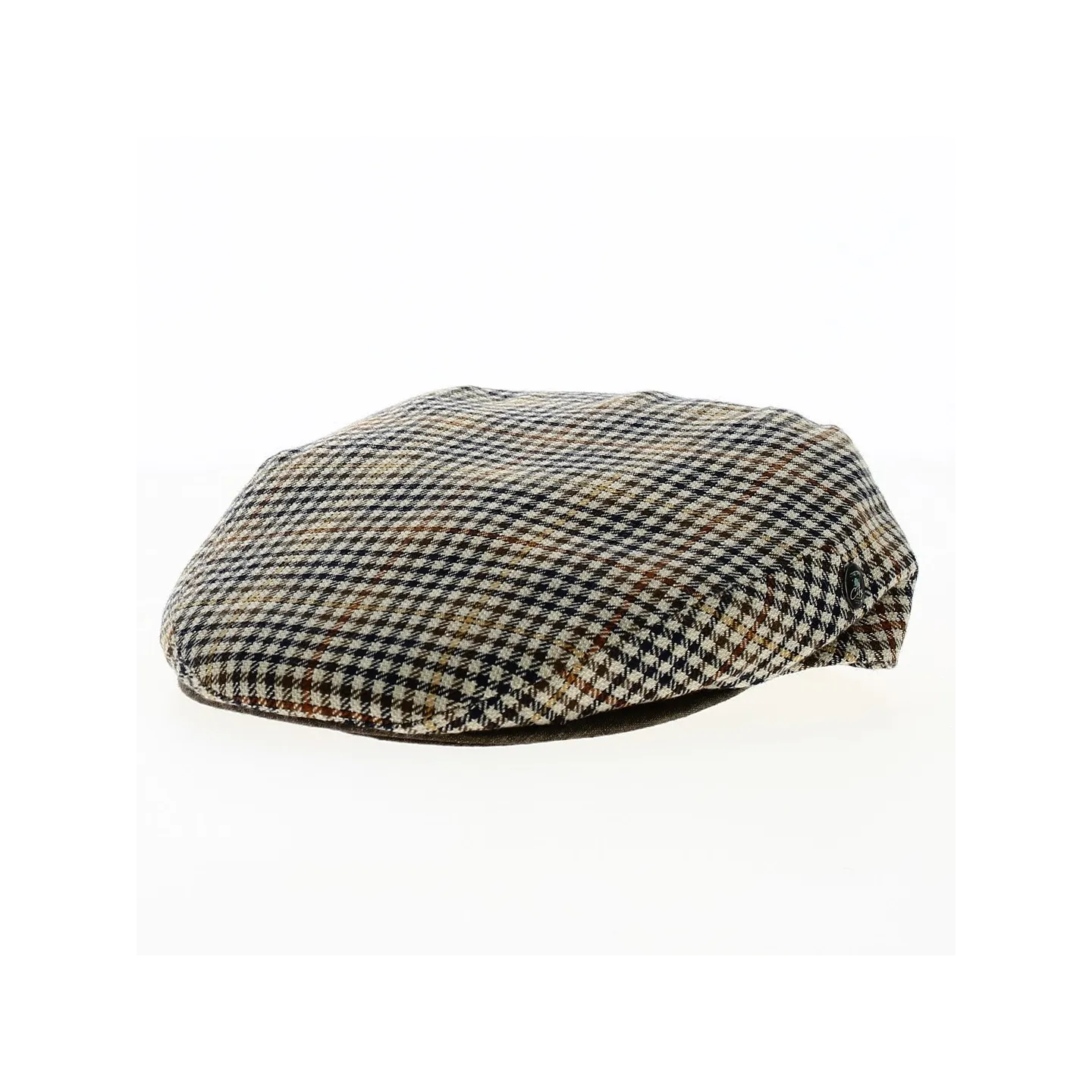 Delgo Houndstooth Flat Cap Linen Beige - City Sport