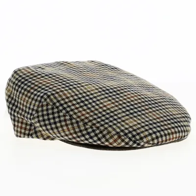 Casquette Plate Delgo Pied de Poule Lin Beige - City Sport
