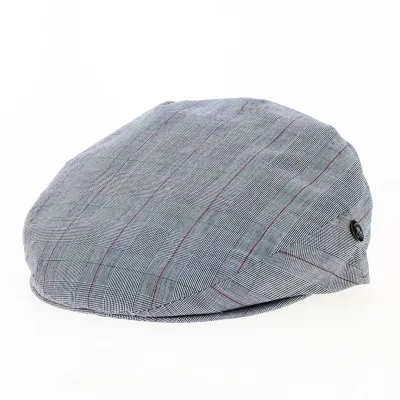 Casquette Plate à Carreaux Pierro Coton Gris - City Sport