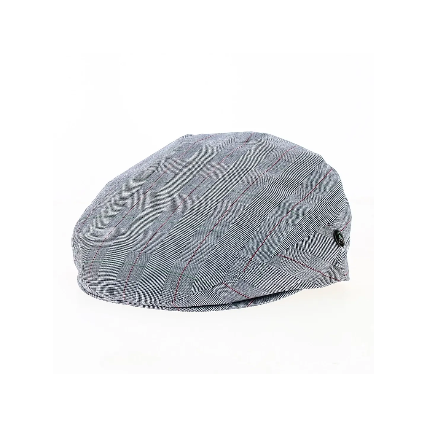 Casquette Plate à Carreaux Pierro Coton Gris - City Sport