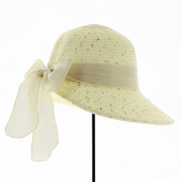 Tabatha Large Visor Cap Light Beige- Traclet