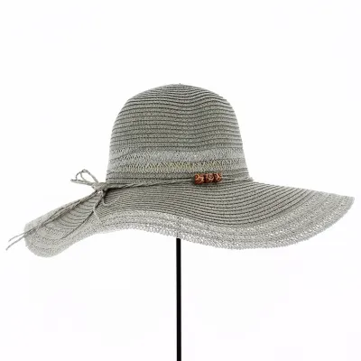 Capeline Safia Paille Papier Grise - Traclet