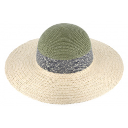 Capeline Marseillan Straw Green & Natural Paper - Traclet