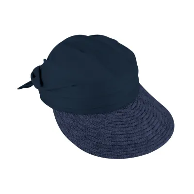 Casquette Visière Lolita Paille & Coton Marine - Traclet réf 15976