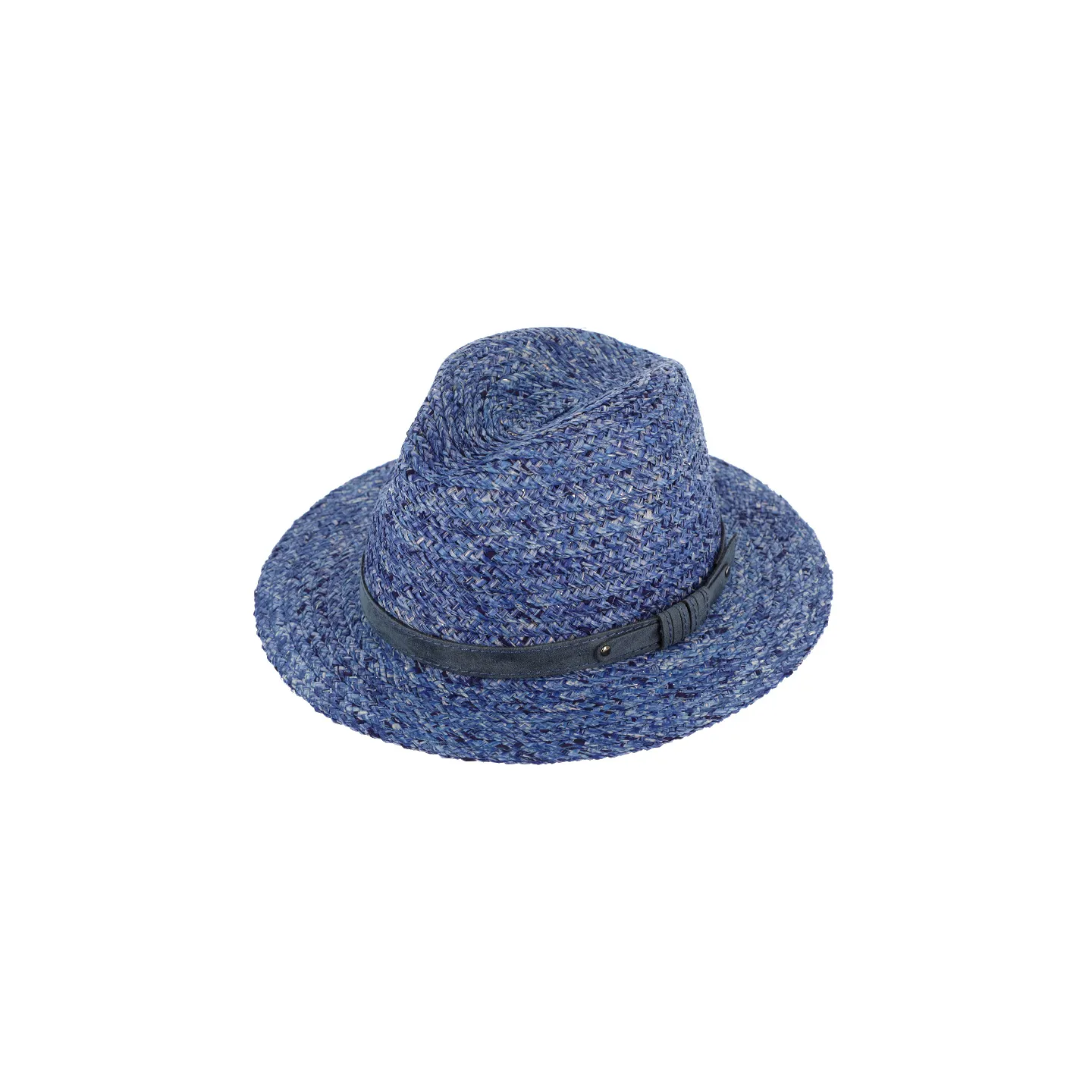 Chapeau Fedora Biscarosse Paille Marine - Traclet Reference : 15991| Chapellerie Traclet