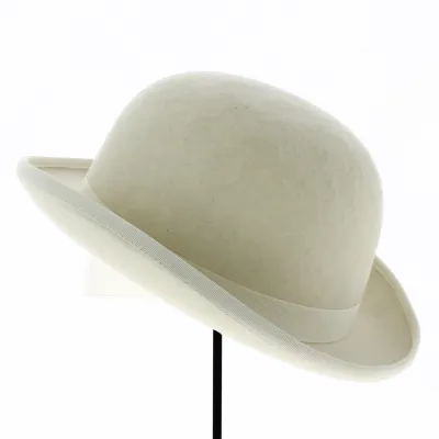 Chapeau Melon Alico Feutre Laine Blanc Cassé - Traclet