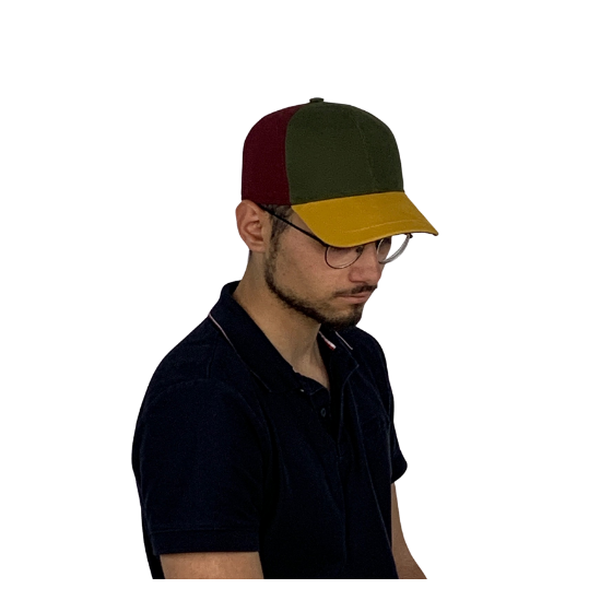 Casquette Baseball Berretto Coton Tricolore - Marone