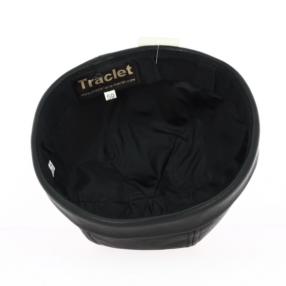 Docker Cap Nappa Black Leather - Traclet
