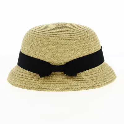 Chapeau Cloche Maria Enfant Paille Naturel - Traclet