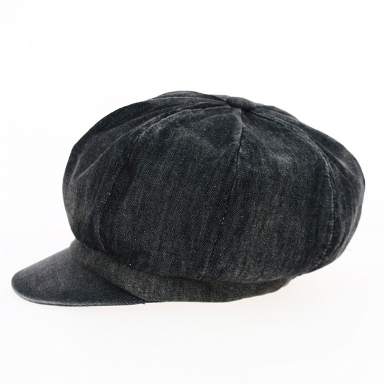 Cap Gavroche Gabi Black Jean Effect - Traclet Cap Gavroche Gabi Black Jean Effect - Traclet