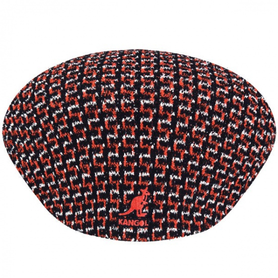 Casquette Plate Jacquard Orange & Noir - Kangol Casquette Plate Jacquard Orange & Noir - Kangol