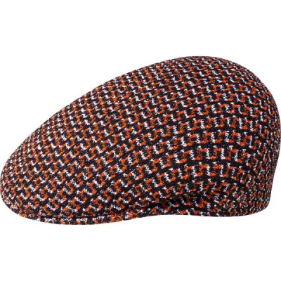 Orange & Black Jacquard Flat Cap - Kangol