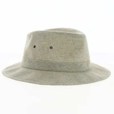 Chapeau Safari Hamilton Chambray Coton Beige Clair - Crambes