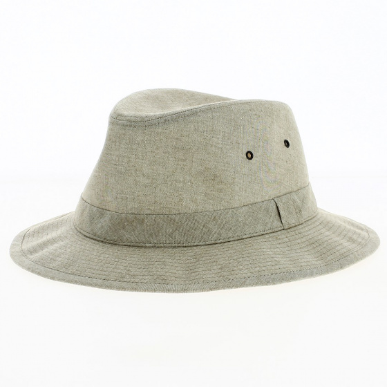 Chapeau Safari Hamilton Chambray Coton Beige Clair - Crambes Chapeau Safari Hamilton Chambray Coton Beige Clair - Crambes