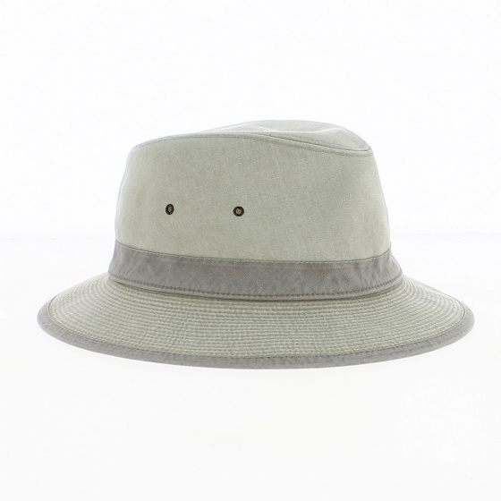 Safari Hat Hamilton Grignan Cotton Beige and Grey - Crambes Safari Hat Hamilton Grignan Cotton Beige and Grey - Crambes