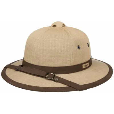 Colonial Pith Beige & Brown UPF40+ Helmet - Traclet