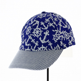 Casquette Baseball Néréo Motifs Rayures & Ancres - Traclet
