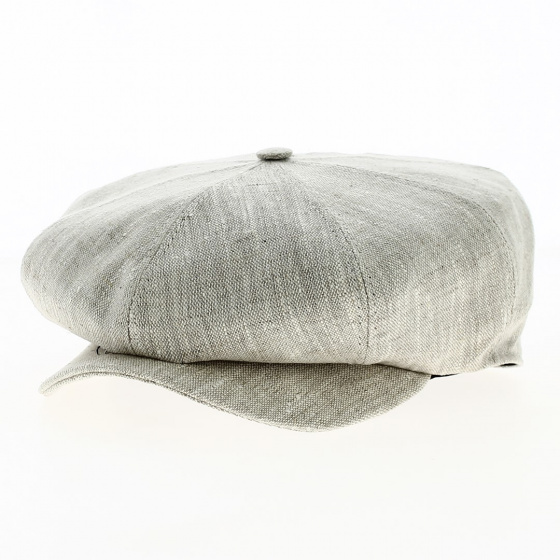 Beige Linen Bristol 8 Rib Cap - Marone