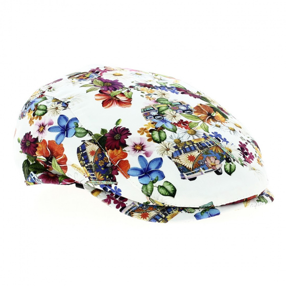 Casquette Bombée Wolo Coton Multicolore Motifs Fleurs - Flechet