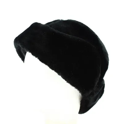 Toque Toundra Fourrure Noire - Crambes