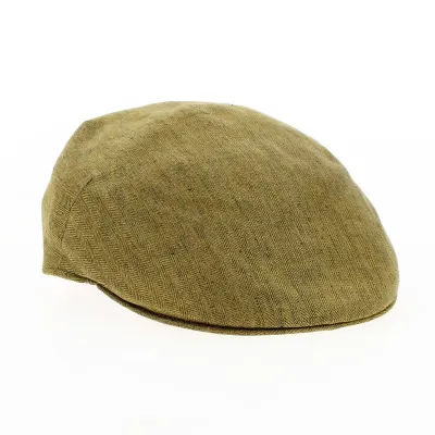 Casquette Plate à Chevrons Quento Jaune Moutarde - Alfonso d'Este