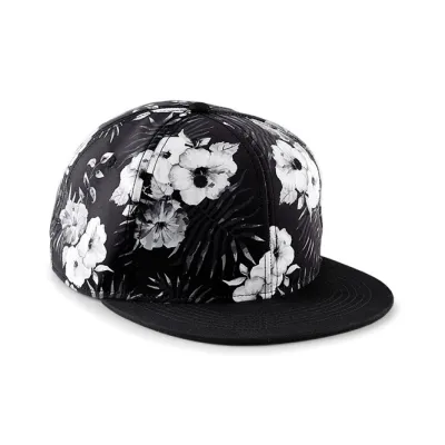 Flat Brim Graphic Floral Peak Snapback Cap Reference: 16223 | Traclet Hat Shop