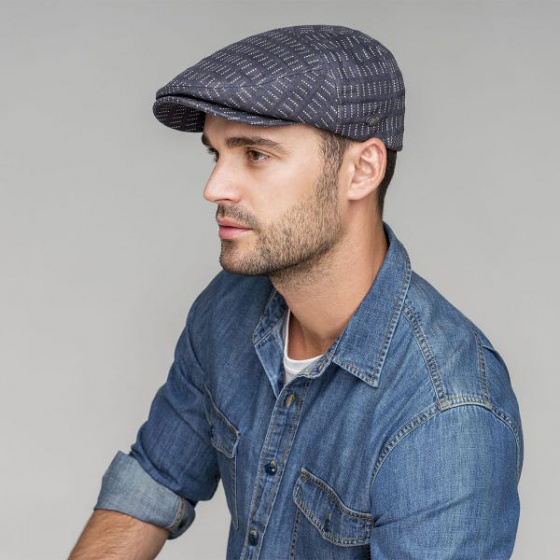 Casquette Plate Nadel Lin Gris-Bleu - Bailey Casquette Plate Nadel Lin Gris-Bleu - Bailey