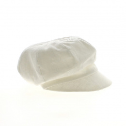 Gavroche Elorine cap in white linen - Traclet