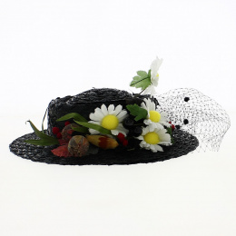 Black Straw Mary Poppins Hat - Traclet