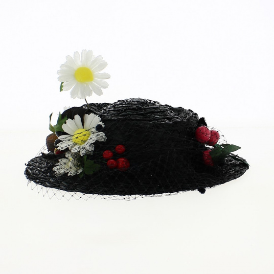 Chapeau Mary Poppins en Paille Noir - Traclet