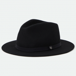 Fedora Messer Packable Black Wool Felt Hat - Brixton